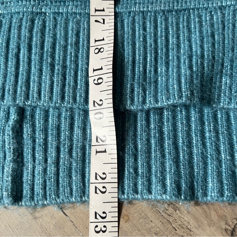 Jessica Simpson NWT Size Large Mock Neck Ribbed Knit Teal Boxy Sweater Soft Cozy - Picture 9 of 10